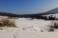 Zaśnieżone łąki nad Blechnarką.