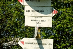 Węzeł szlaków na Kuchtovskym Sedle.