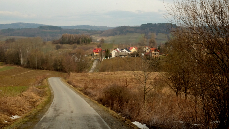 Widok ze wzgórz nad Januszkowicami.